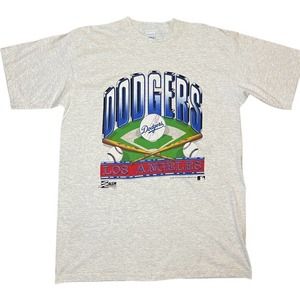 Vintage 1990 Dodgers Shirt Men's XL Grey & Blue Salem Sports Los Angeles New